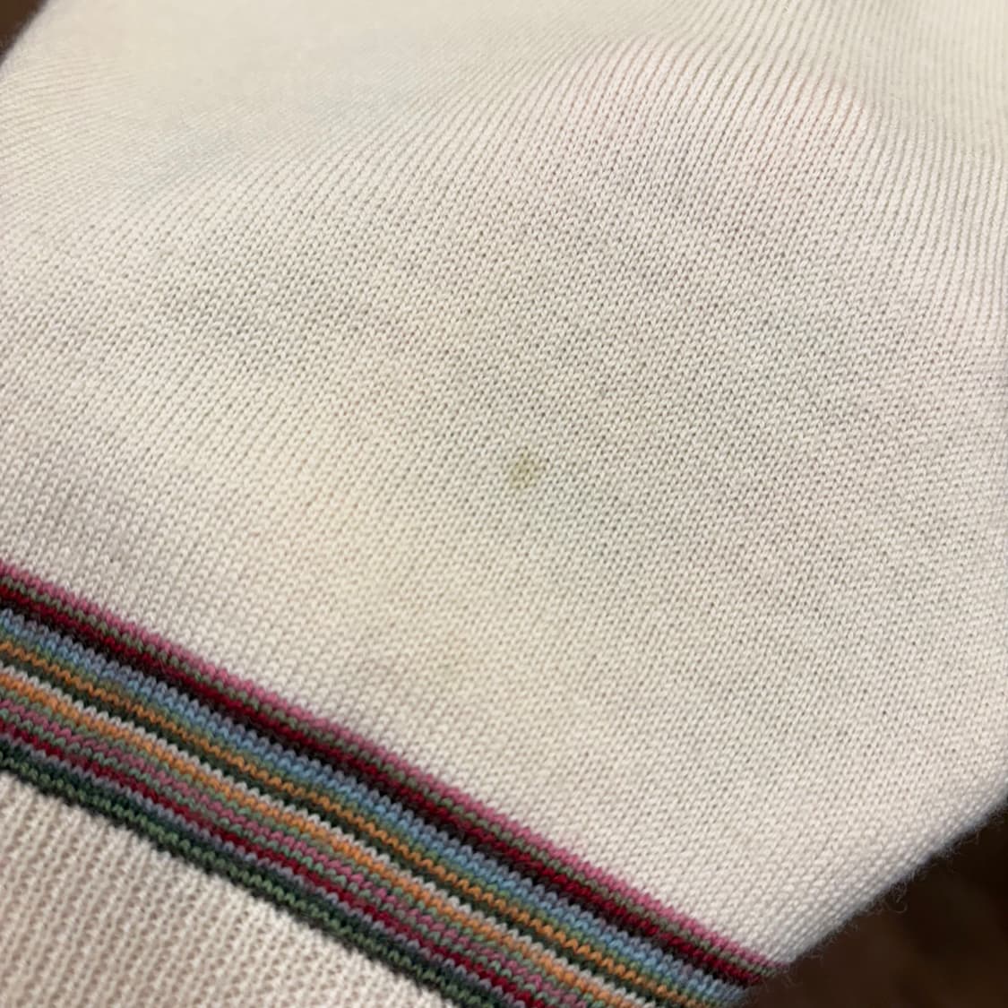 폴스미스 하이넥 긴팔 울 니트 하프 집업 라인 배색 디테일 아이보리 상품이미지9