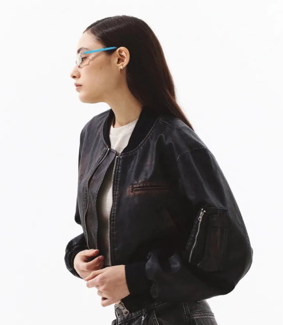 PRENDA AGEING LEATHER MA-1 JACKET 상품이미지3