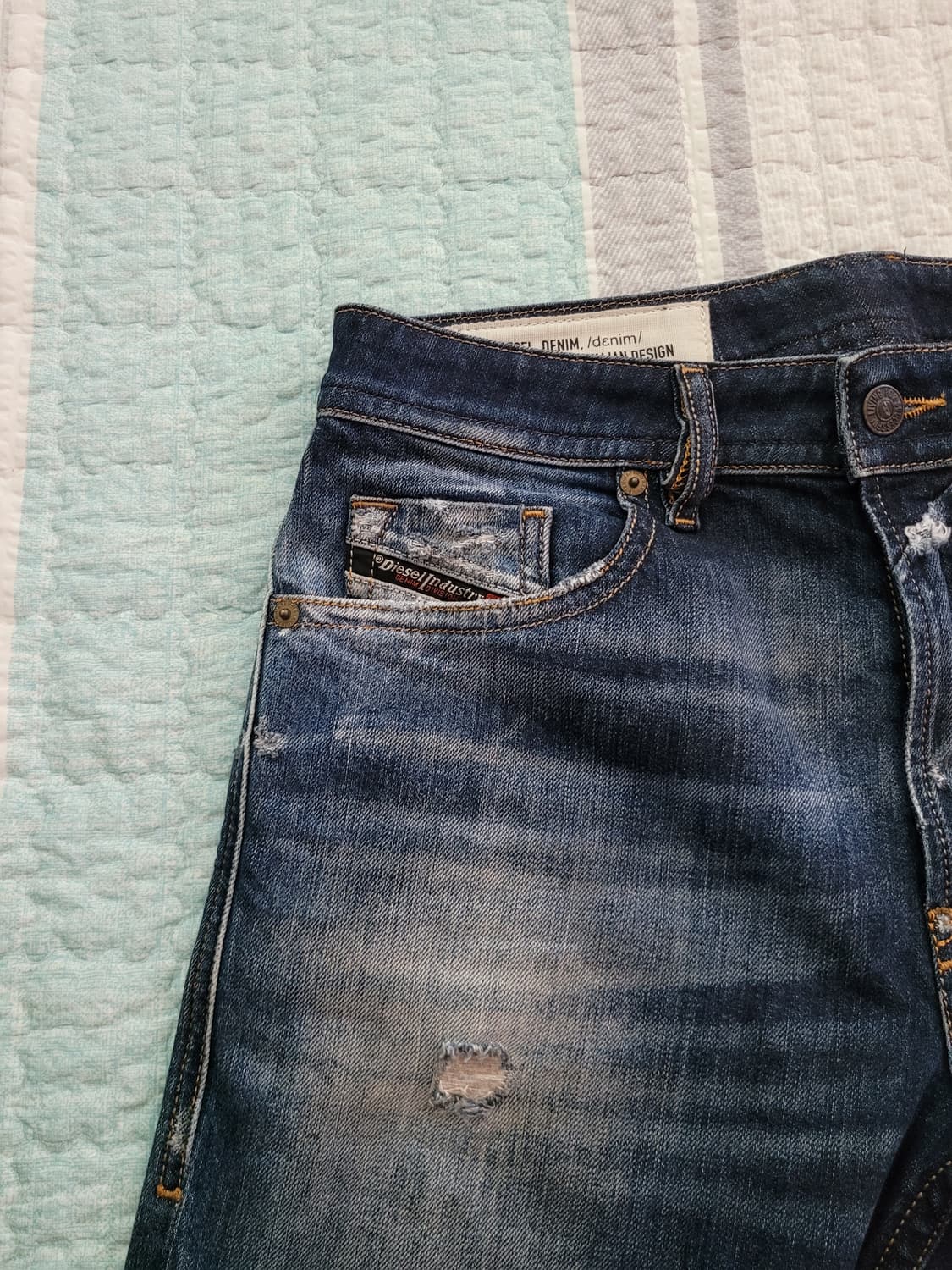 디젤 Diesel 신형탭 토머 데미지리페어 스판슬림스키니 28사이즈 상품이미지3