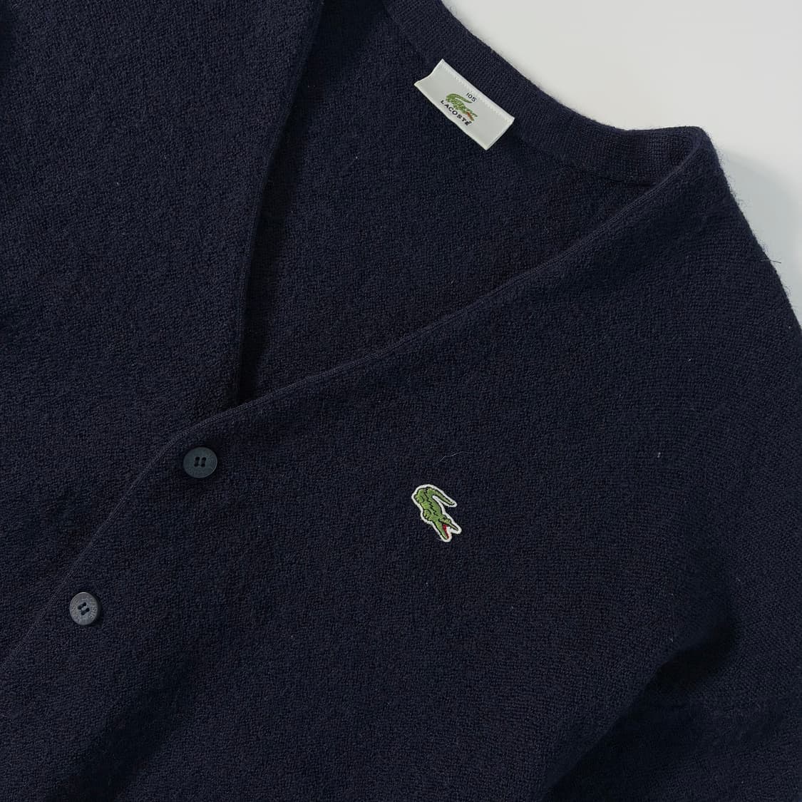 Lacoste 라코스테 퓨어울 로고자수 울 니트 가디건 상품이미지3