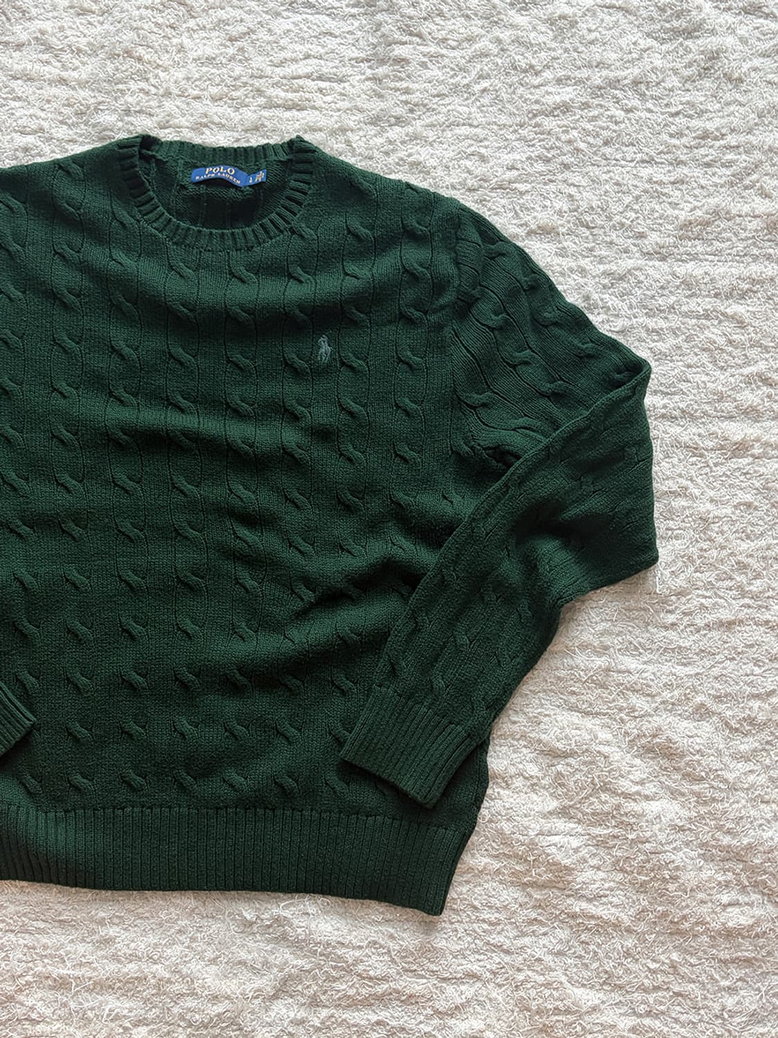 폴로 딥그린 케이블 니트 상품이미지3