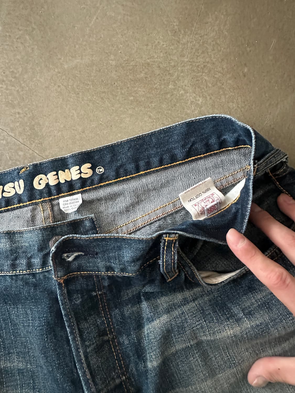 Evisu 에비수 백포켓 페인트로고 데님팬츠 상품이미지4