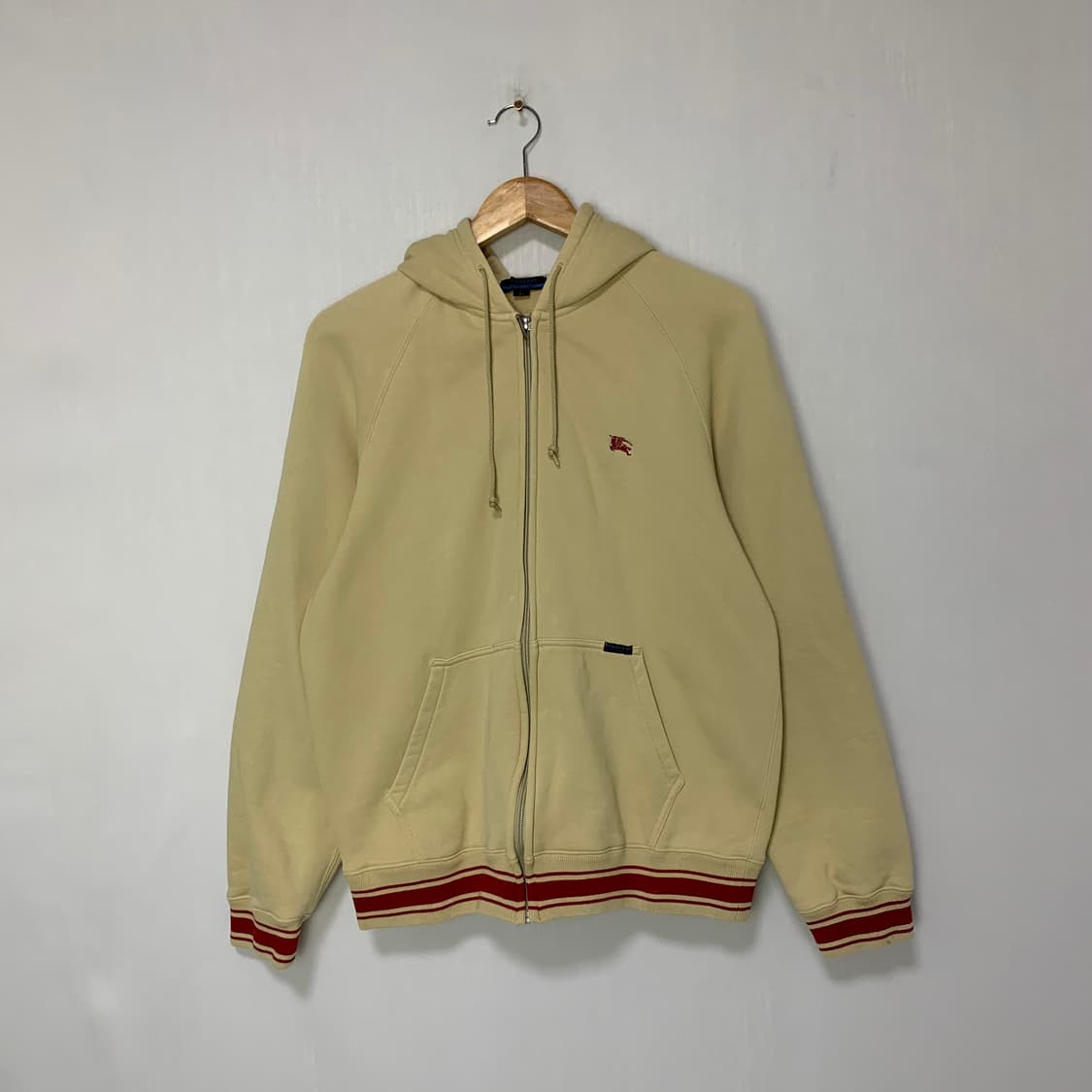 버버리 블루라벨 로고 빈티지 후드집업 옐로우 L 상품이미지1