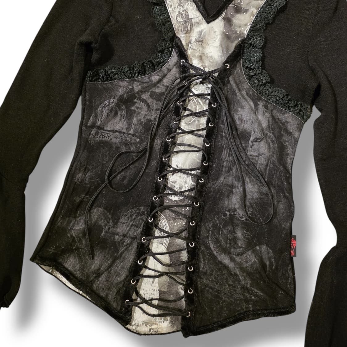 오즈온 고딕 레이스업 코르셋 벨슬리브 탑 상품이미지3