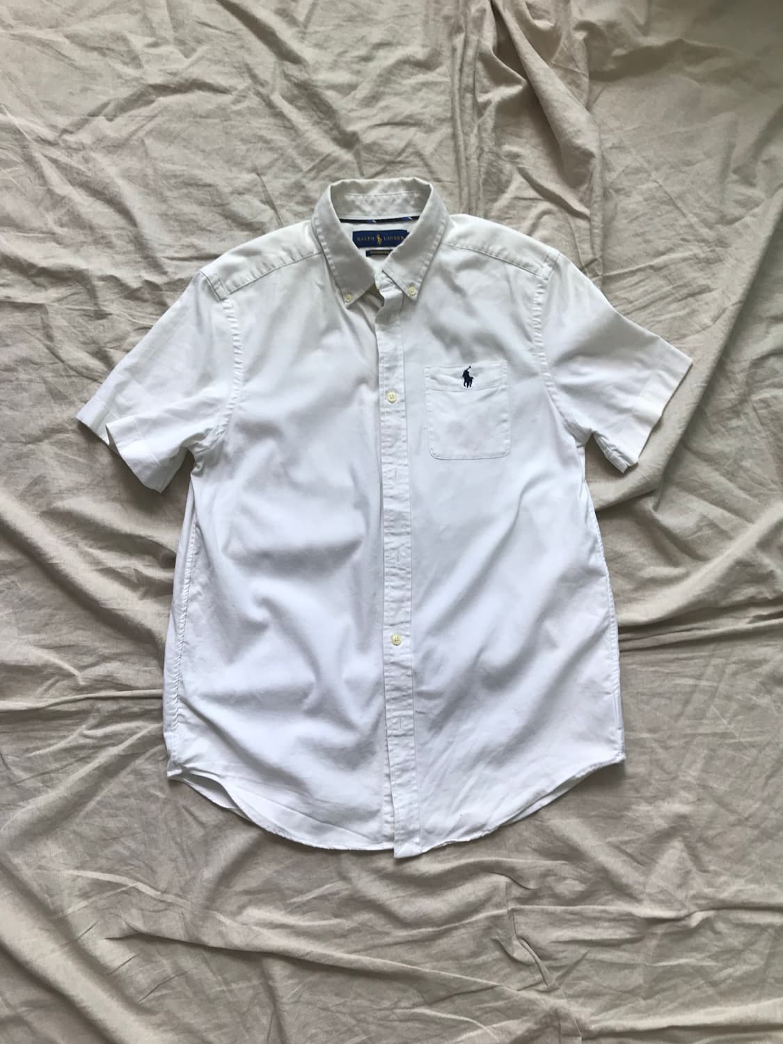 폴로 랄프로렌 포니 로고 포켓 화이트 반팔 셔츠 상품이미지6