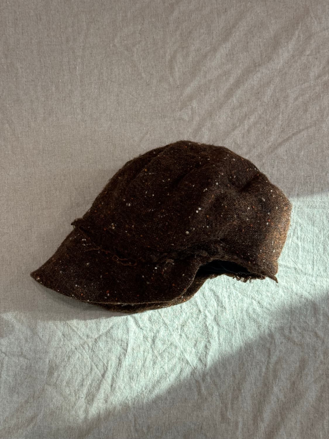 준야와타나베 03FW 브라운 울 트위드 뉴스보이 캡 상품이미지2