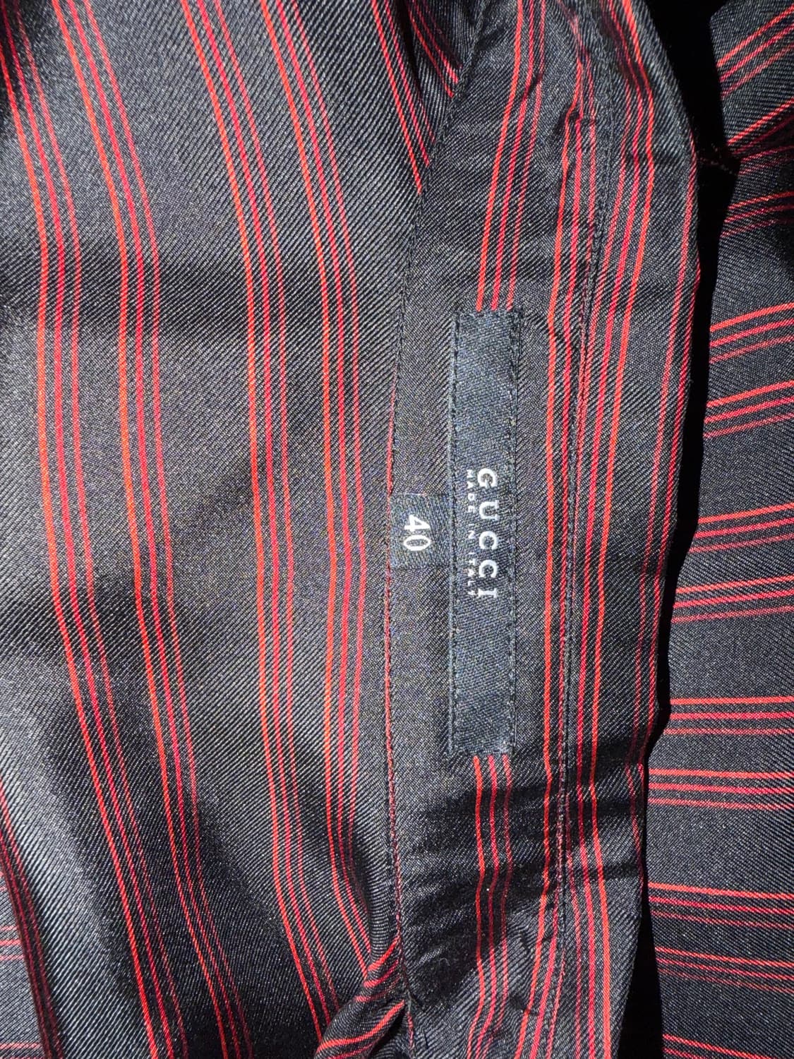 구찌 2006ss 프리다 지아니니 세타실크 레드 스트라이프 셔츠 상품이미지4