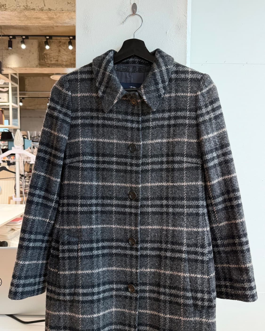 버버리 그레이 노바체크 울 롱 코트  상품이미지3