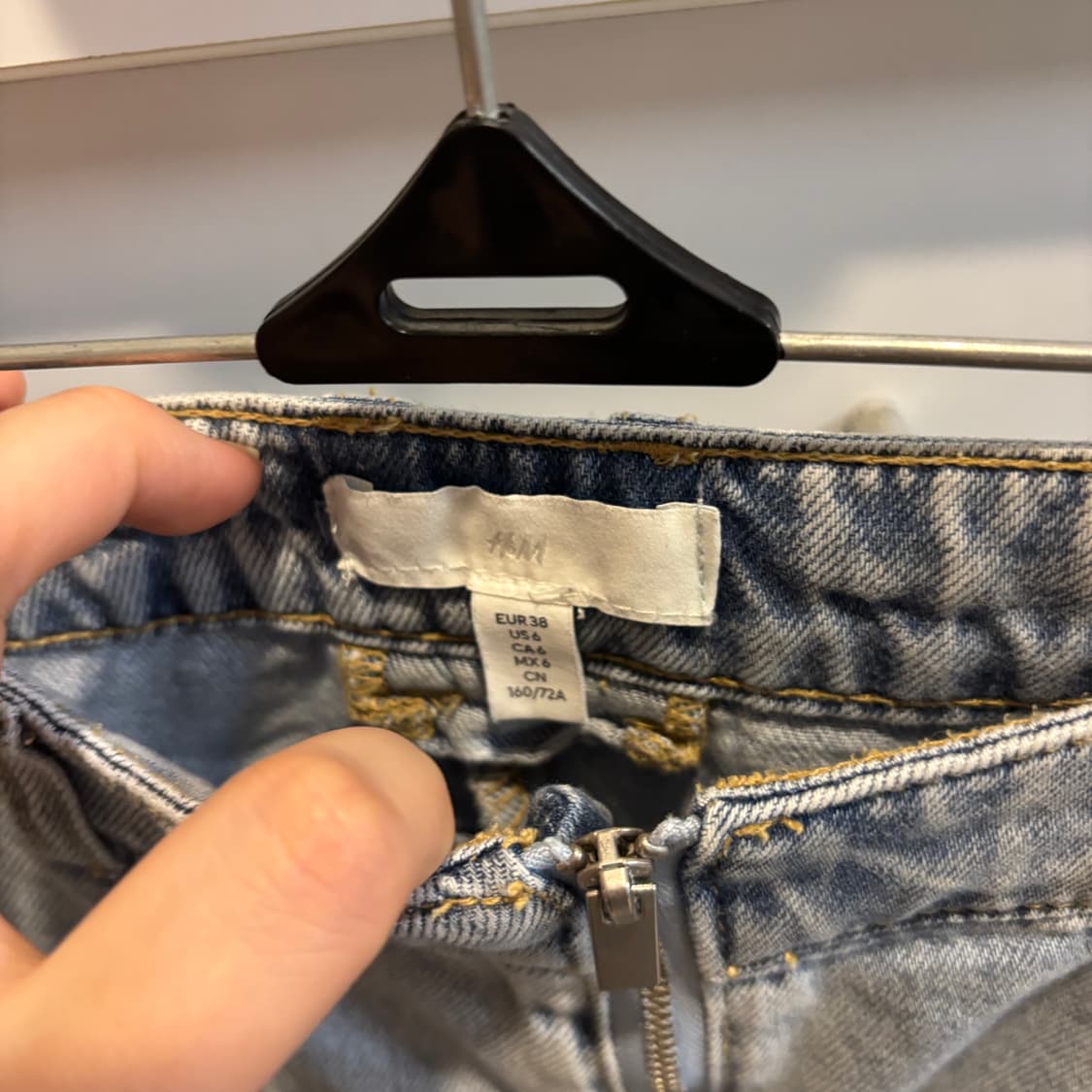 H&M 데님 카고 와이드 연청 팬츠 M 상품이미지7