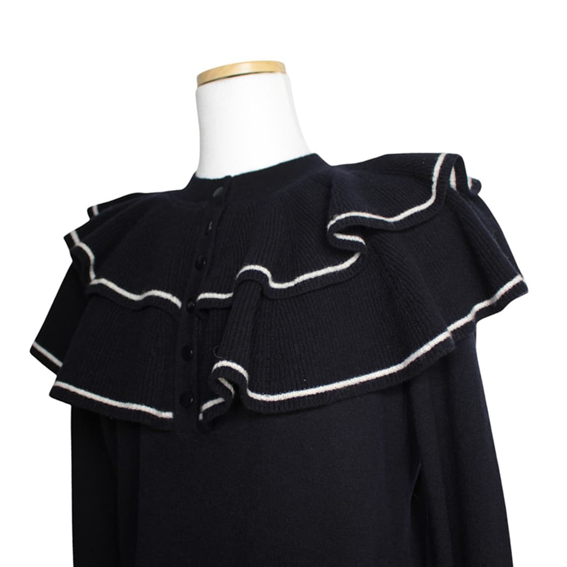 산드로 미드나잇블루 프릴 니트 상의 44, 55 상품이미지4