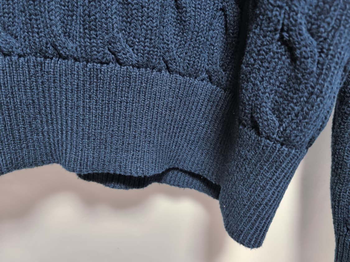 남성 2022 폴로 QR인증 하프집업 네이비 케이블 꽈배기 긴팔 니트 상품이미지7