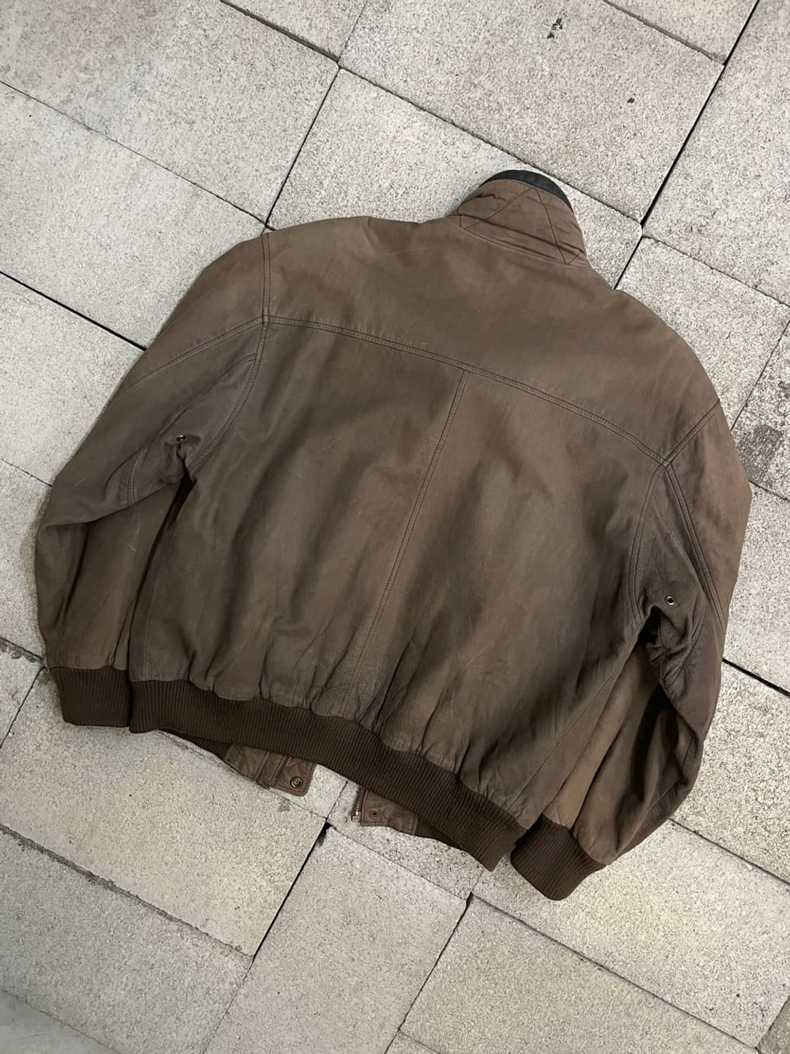 빈티지 레더 봄버 자켓 상품이미지5