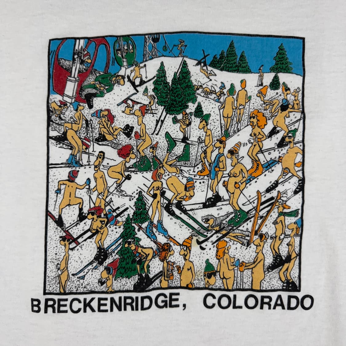 빈티지 80s Naked Ski 네이키드 스키 유머 티셔츠 상품이미지3