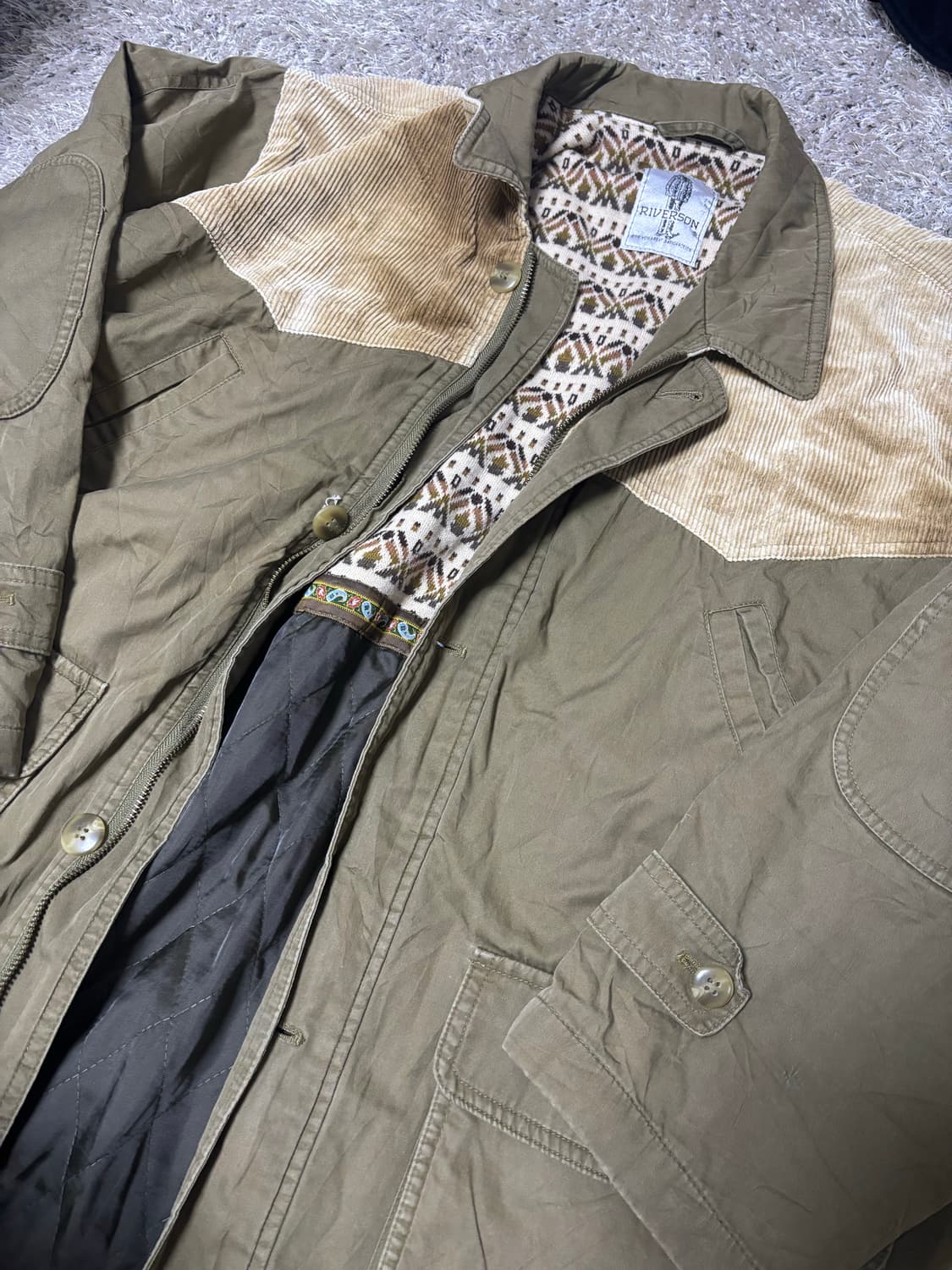 일본판 코듀로이 카키 자켓 사이즈 105-110 상품이미지3