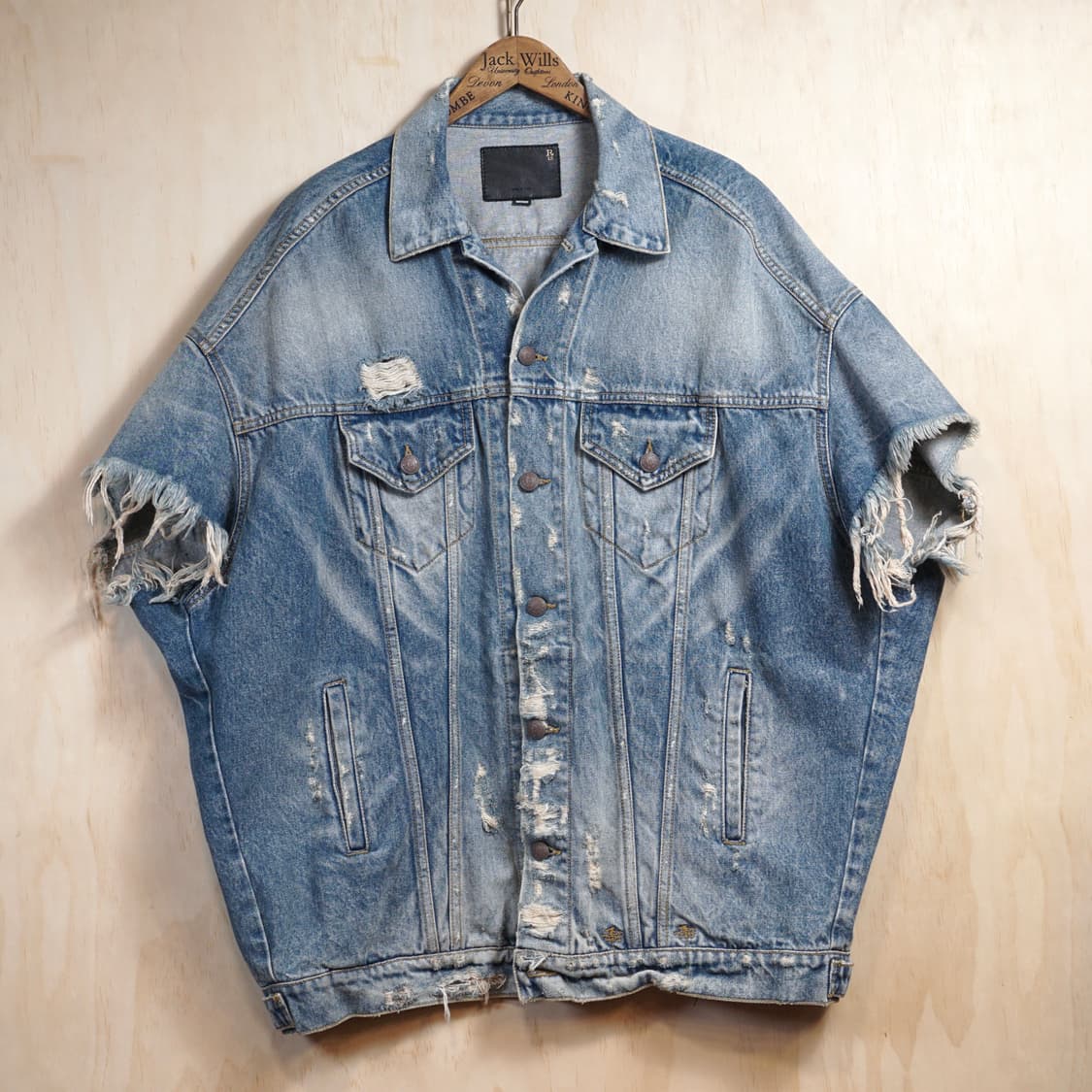 R13 드랍 숄더 데님 베스트(핸드 드로잉 커스텀) 상품이미지3