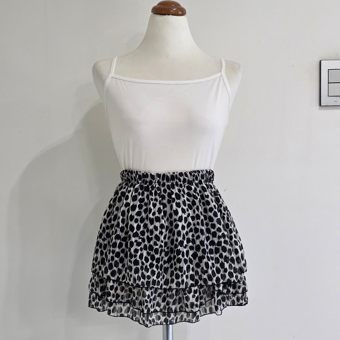 오네갸루 호피 캉캉 프릴 벌룬스커트 상품이미지2