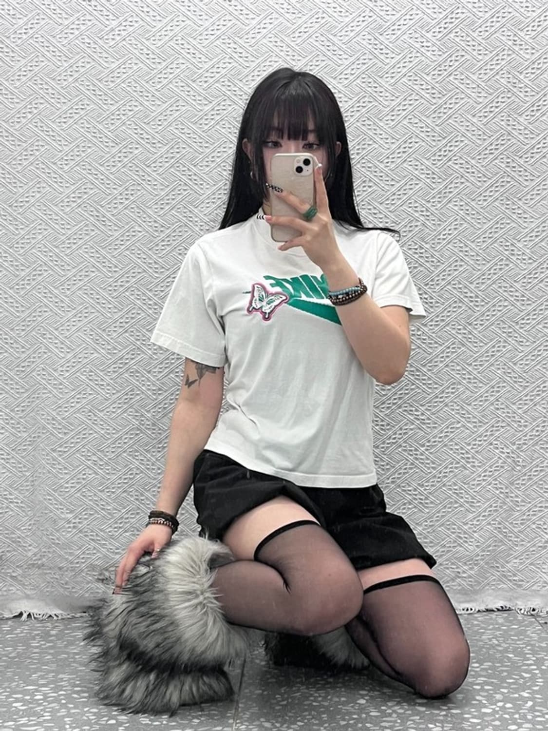 나이키 레트로 Y2K 키치 나비 프린팅 반팔티 S C10371 상품이미지2