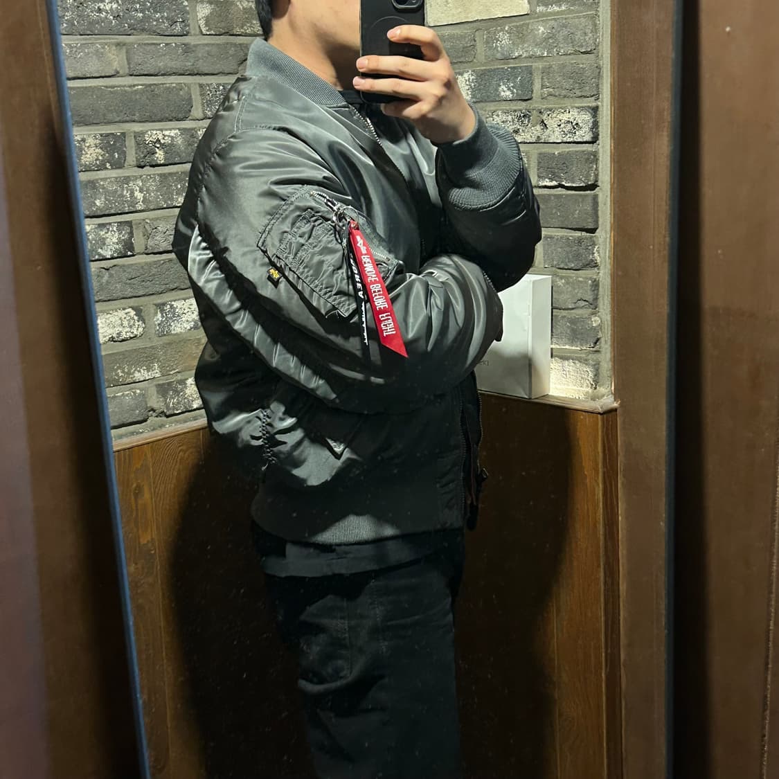 M) 알파인더스트리 MA-1 마원 항공점퍼 메탈 차콜 레귤러핏 상품이미지9