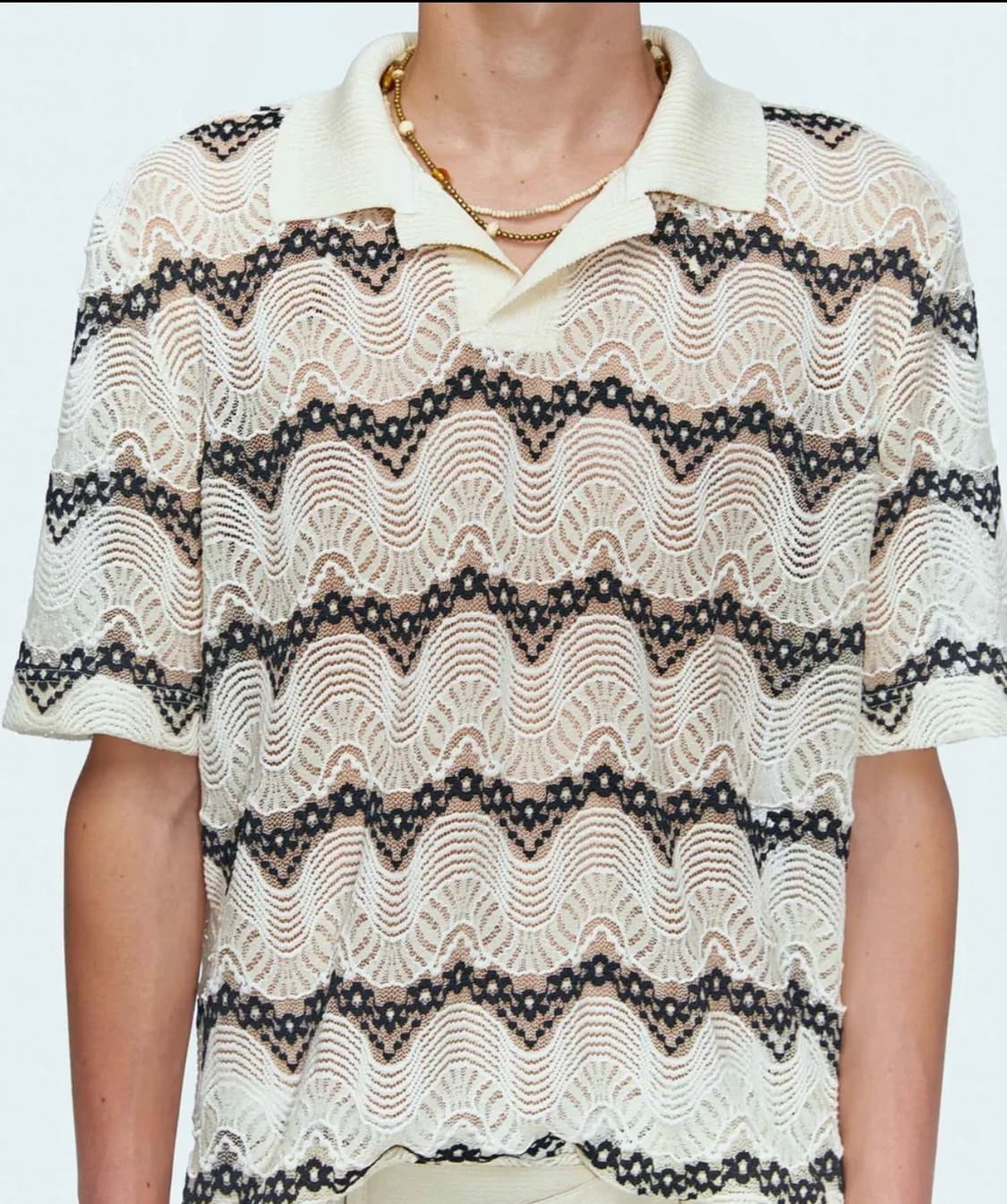 엔더슨벨 마요르카 시어 칼라 니트 베이지 상품이미지4