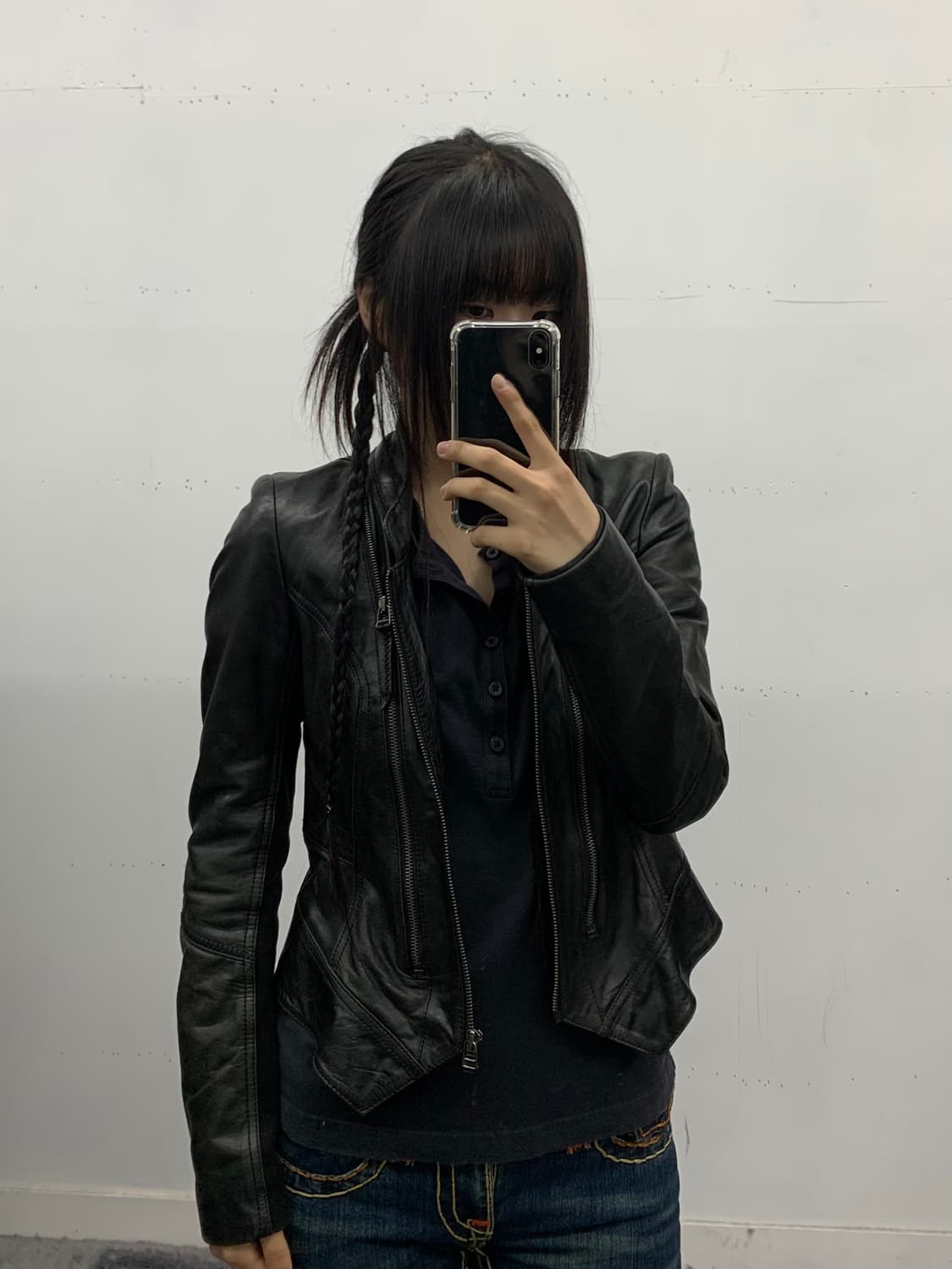 Tankus 램스킨 지퍼 디테일 레더 상품이미지2