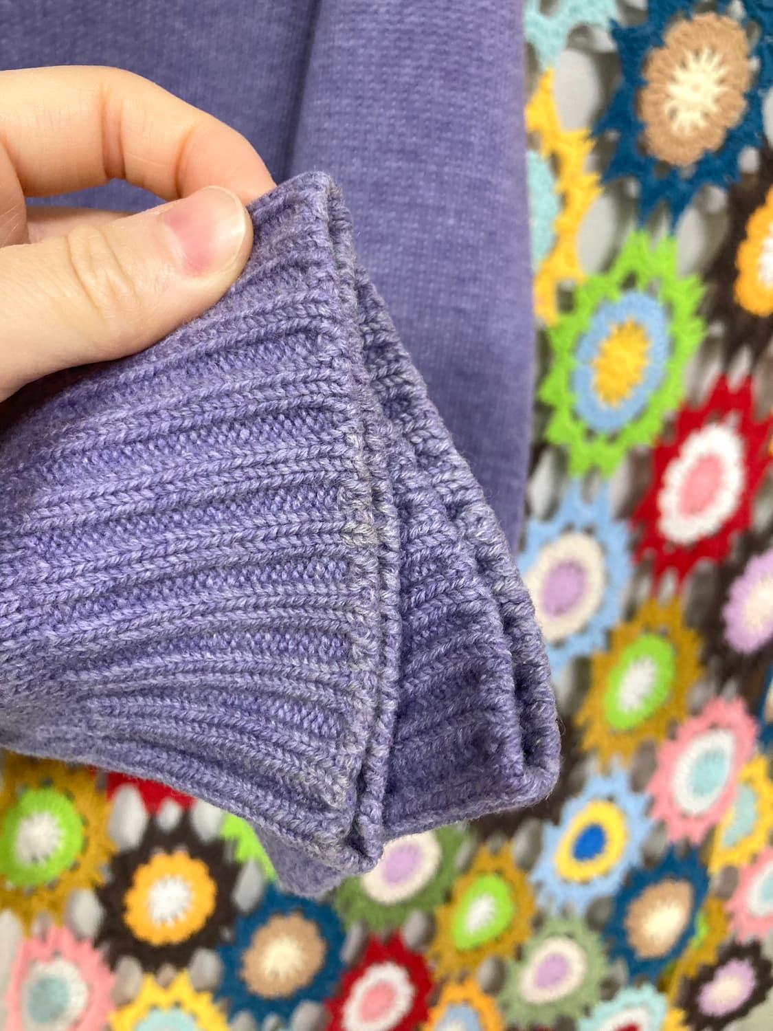 빈폴 여성 울 100% 슬림 딱붙핏 숄카라 니트 90 _ 연보라 상품이미지6