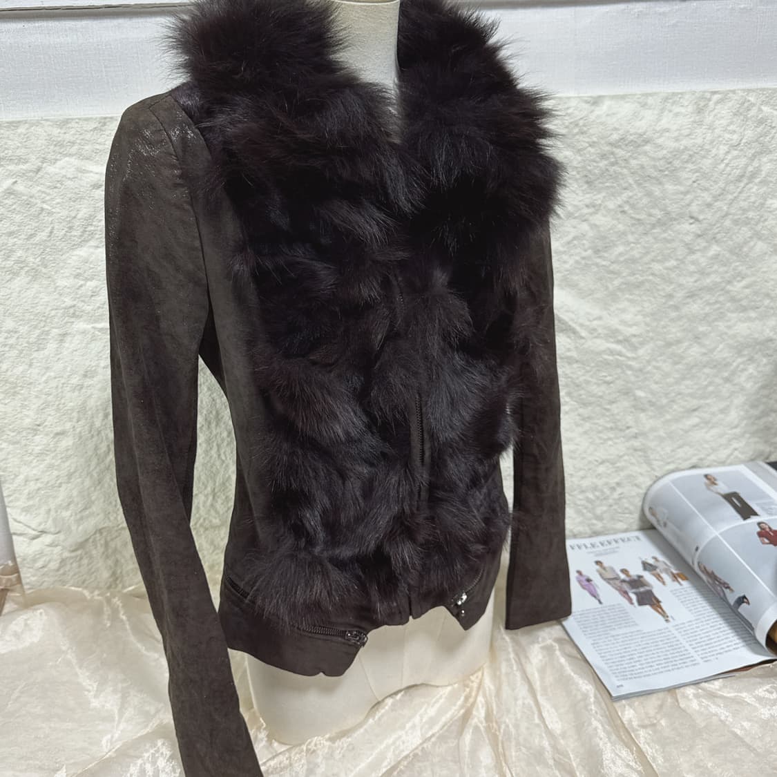빈티지 veromoda 폭스퍼 여우털 되지가죽자켓 상품이미지2