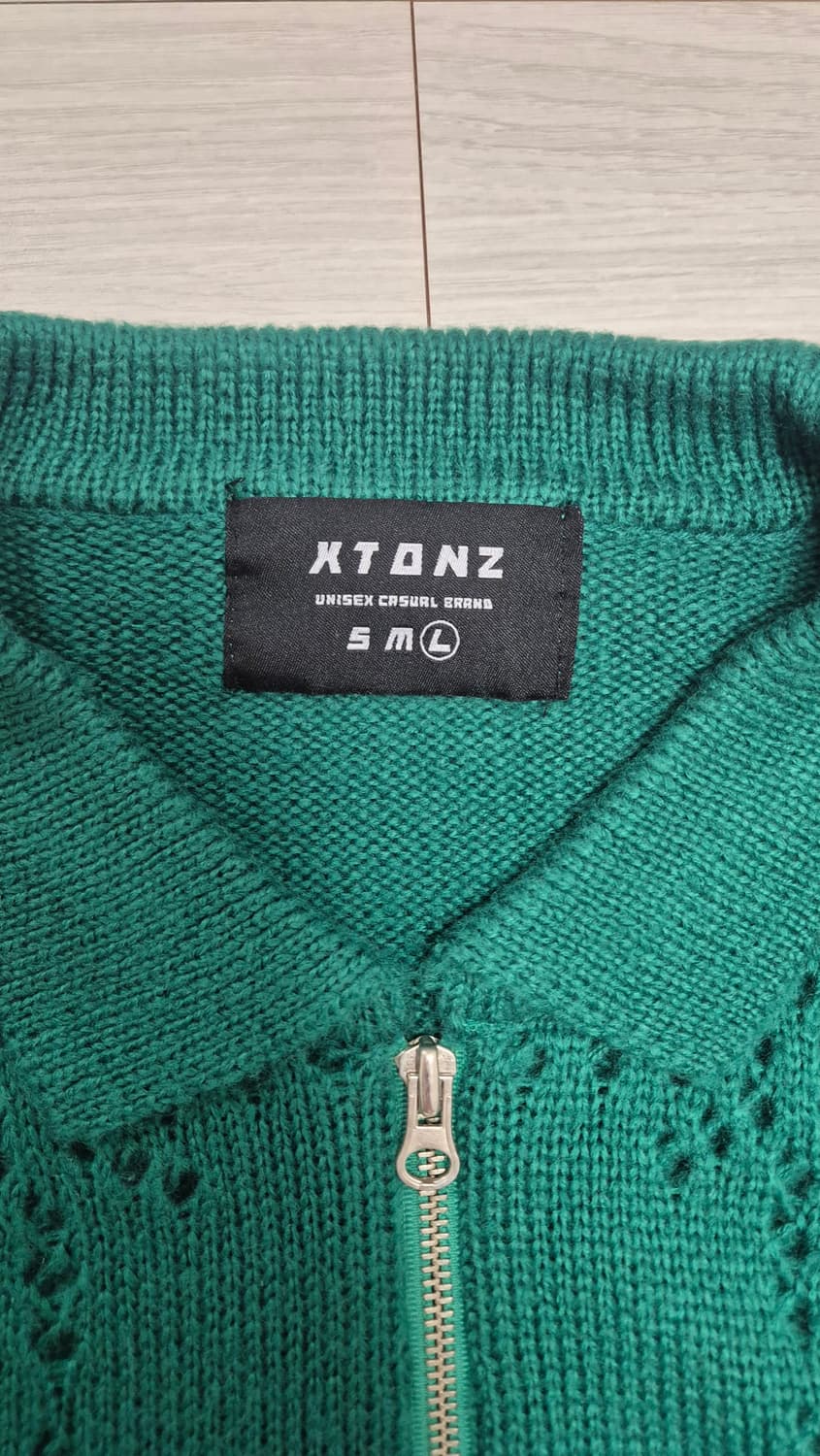 엑스톤즈 펀칭 니트 집업 L 상품이미지2