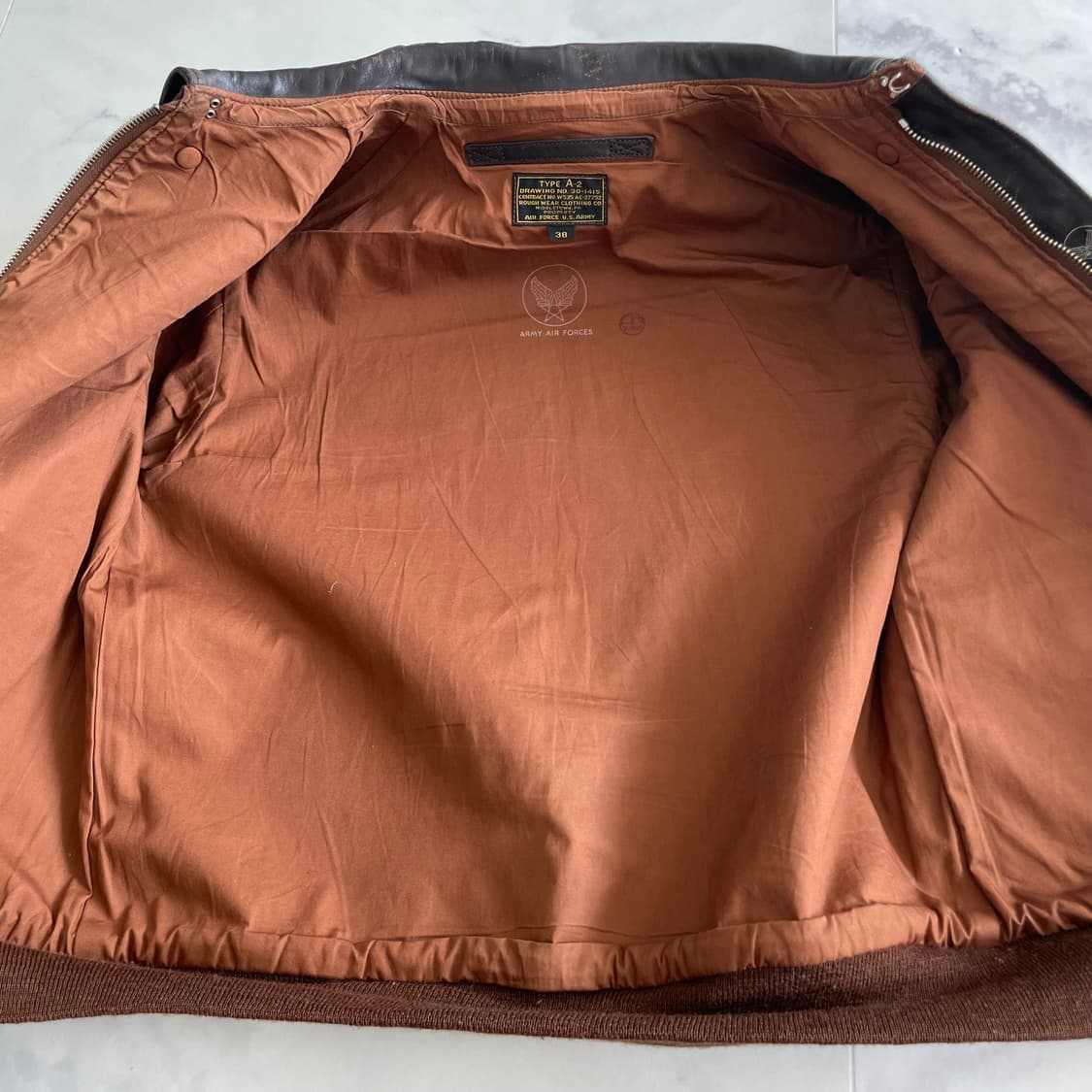 구 리얼맥코이 A-2 러프웨어 27752 다크씰 브라운 38 사이즈 상품이미지6