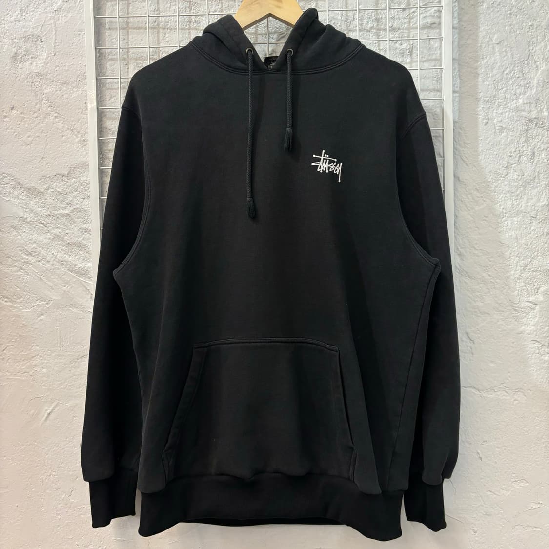 스투시 빅 로고 블랙 후드티 L 상품이미지2