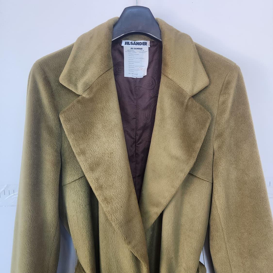 질샌더 벨티드 롱 코트 올리브그린 상품이미지2