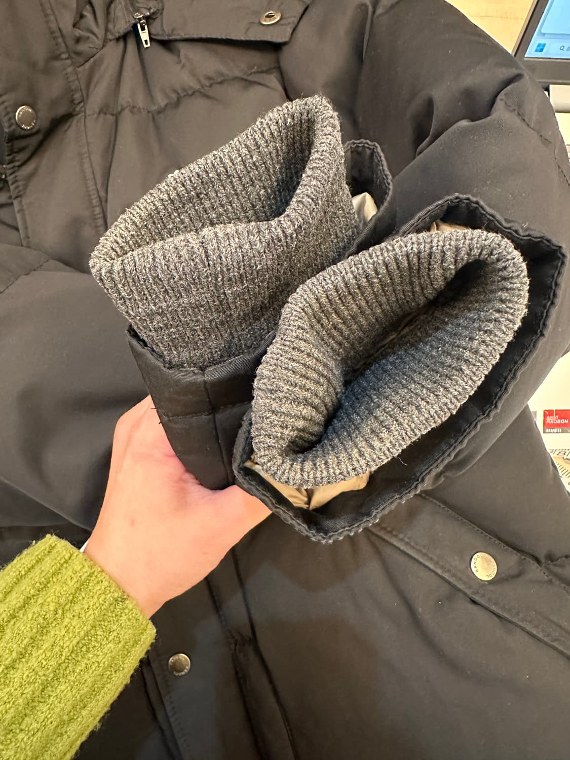 L) 캉골 블랙 오리털 패딩 베이직 숏 점퍼 상품이미지6