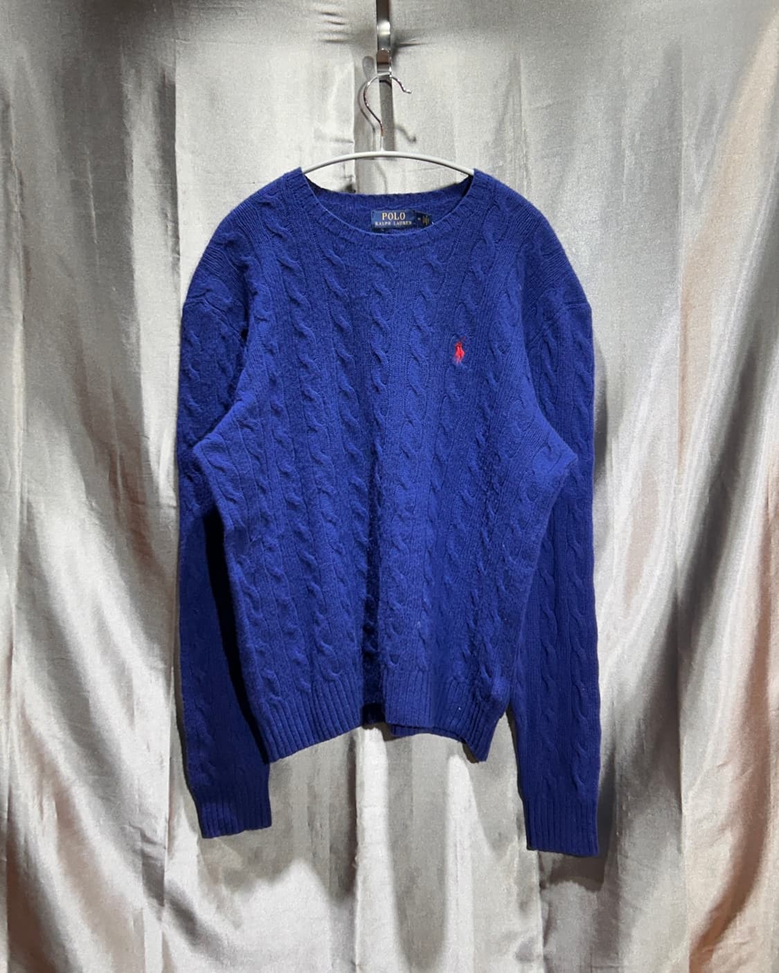 M 폴로랄프로렌 레드포니 케이블 블루 니트 상품이미지2