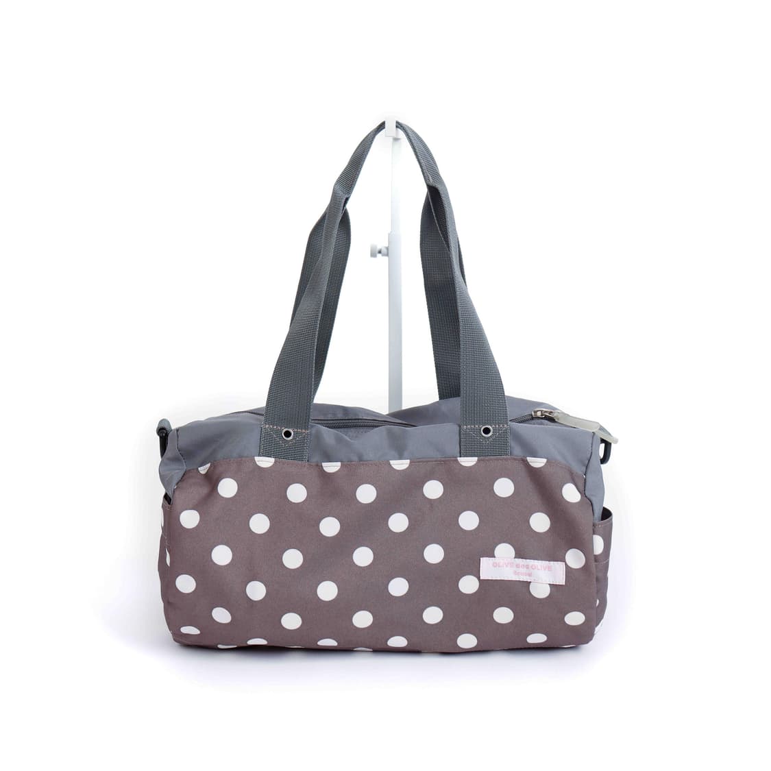 [OLIVE des OLIVE] 그레이 × 브라운 폴카도트 보스턴백 상품이미지1