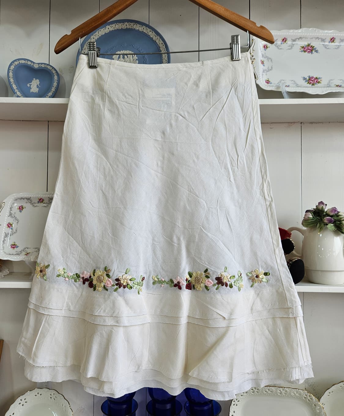 꼼데가르송 플라워 자수 스커트 상품이미지4