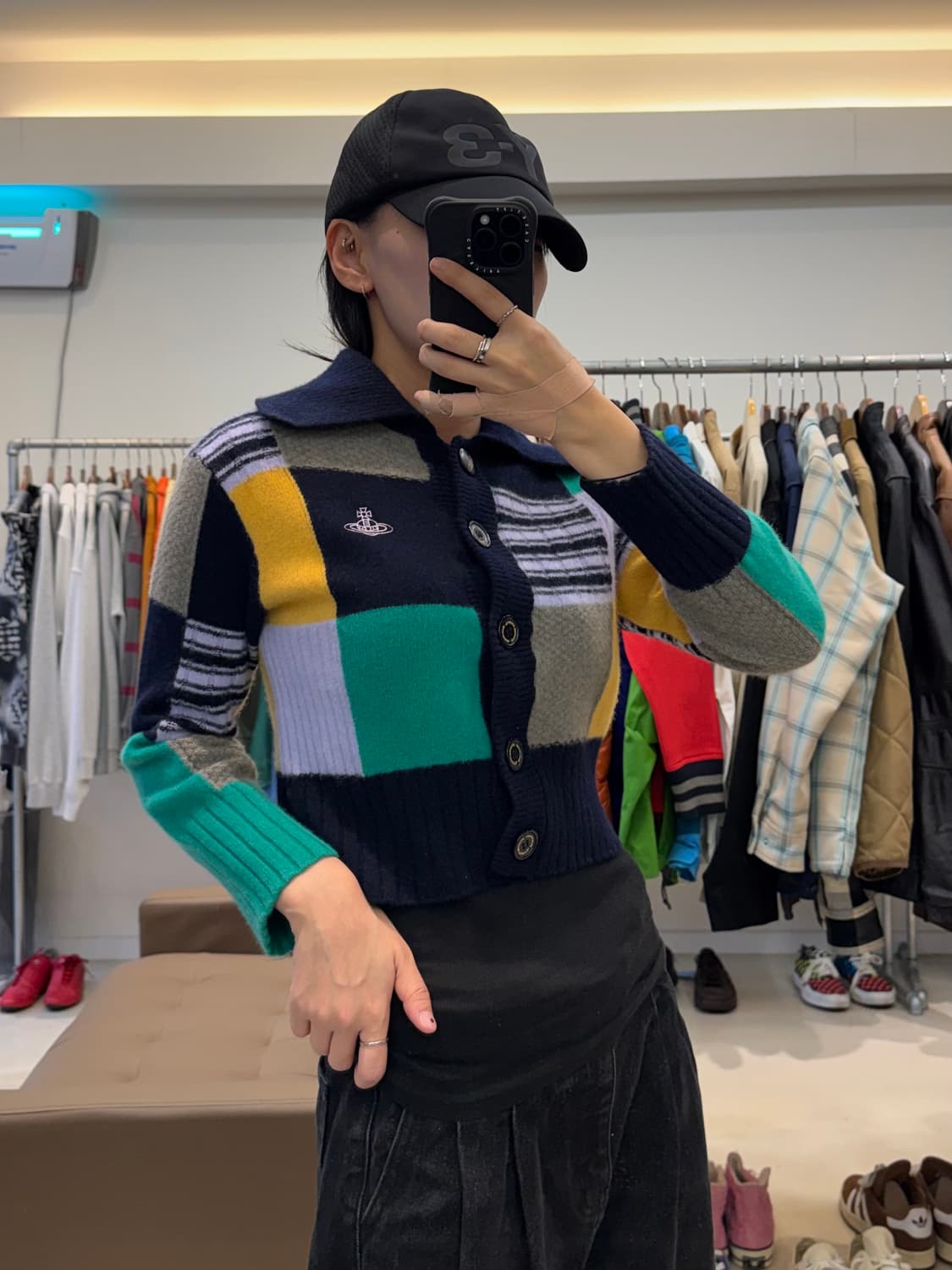 비비안웨스트우드 패치워크 라펠 울 니트 가디건 상품이미지7