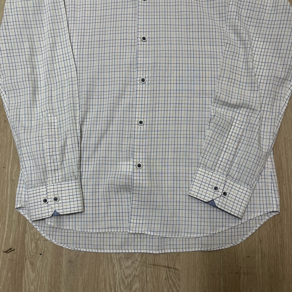 랑방 컬렉션 슬림핏 체크 긴팔 셔츠 [화이트] XL/105 상품이미지3