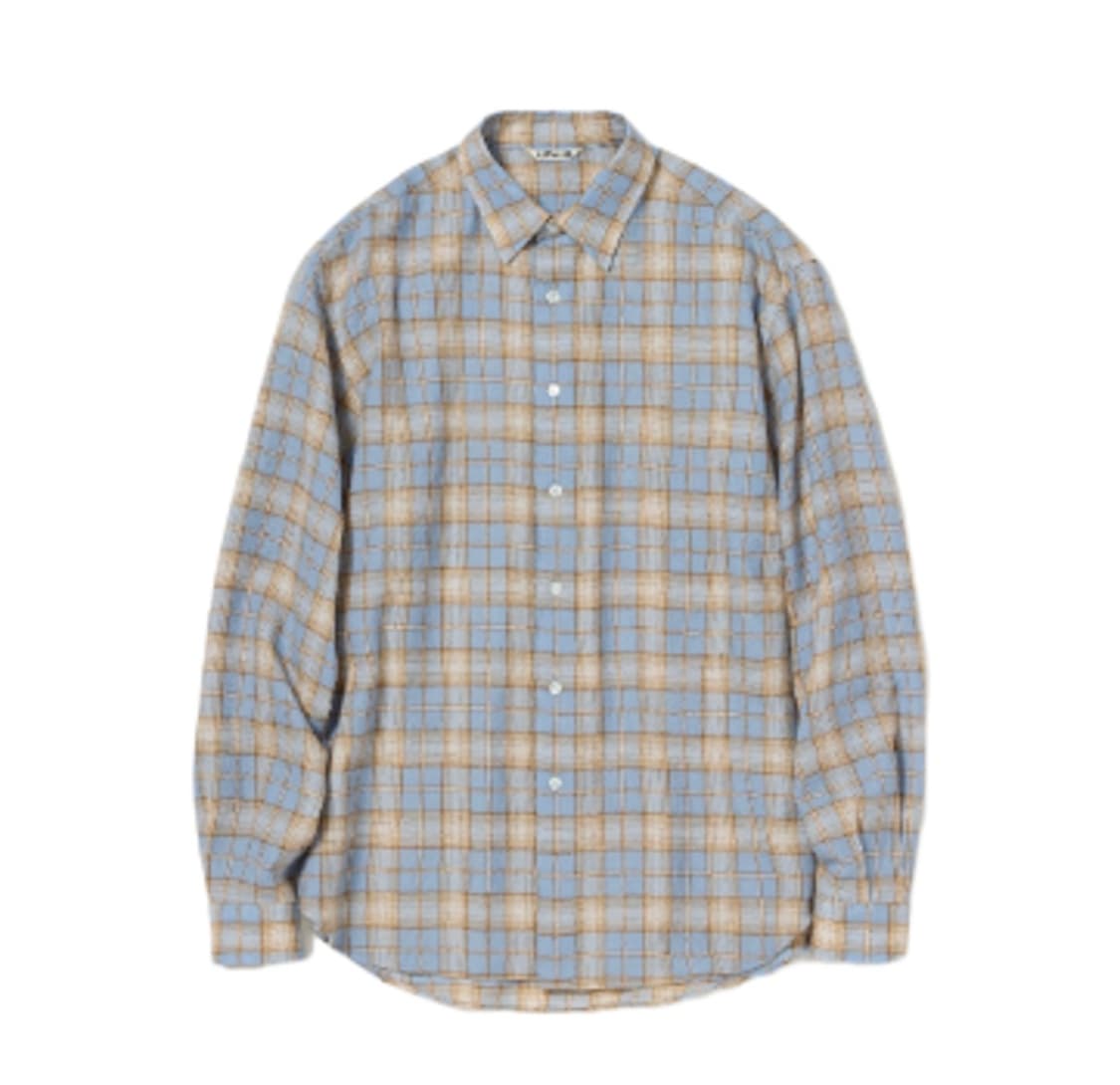 [3] 오라리 에어리 울 체크 셔츠 라이트 블루 상품이미지1
