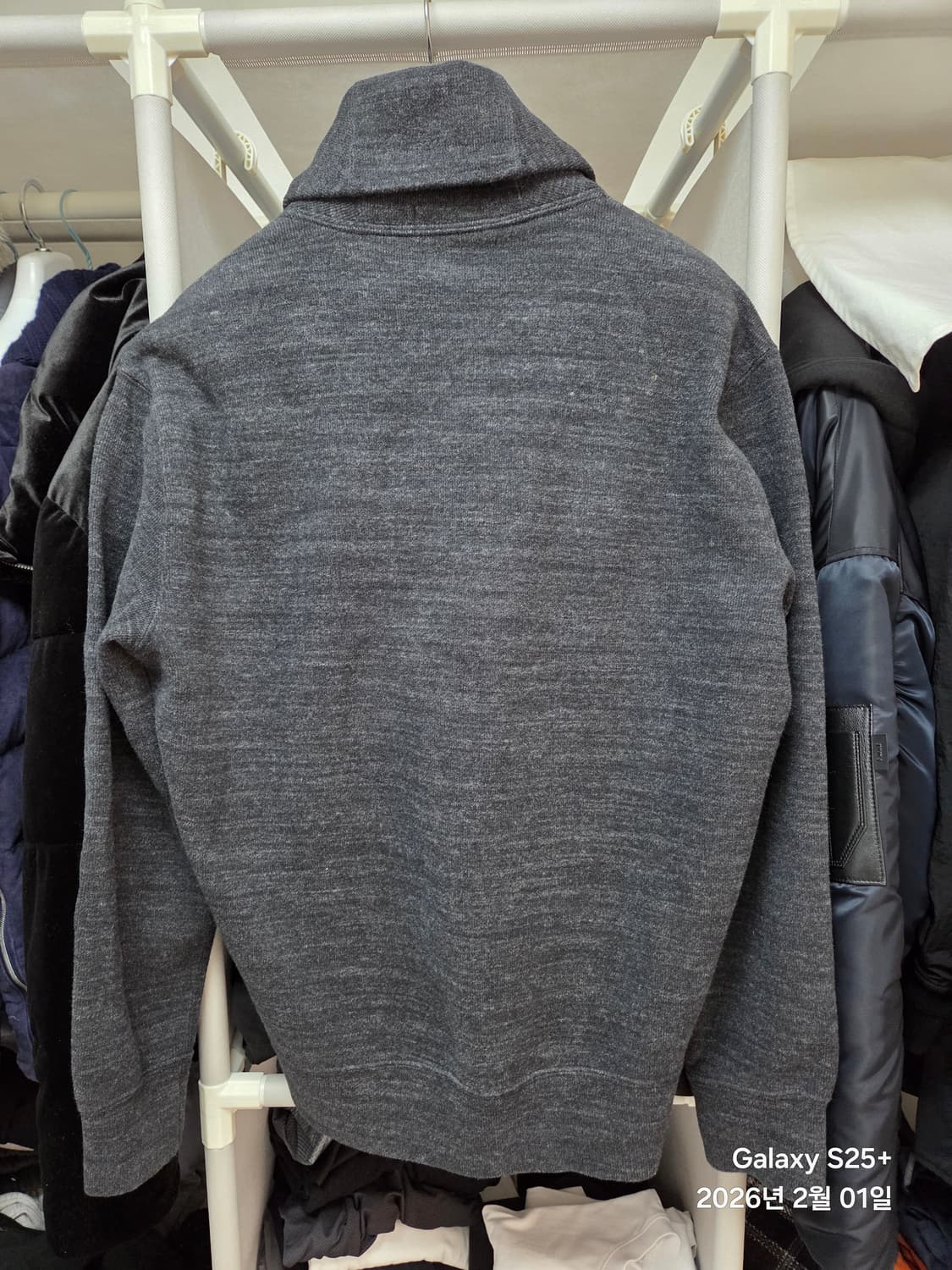 폴로 랄프로렌 숄카라 니트 다크그레이 m사이즈 상품이미지2