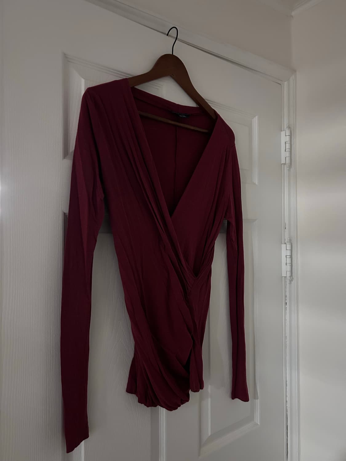 Ralph lauren 버건디 랩 긴팔 티셔츠 M size 상품이미지3