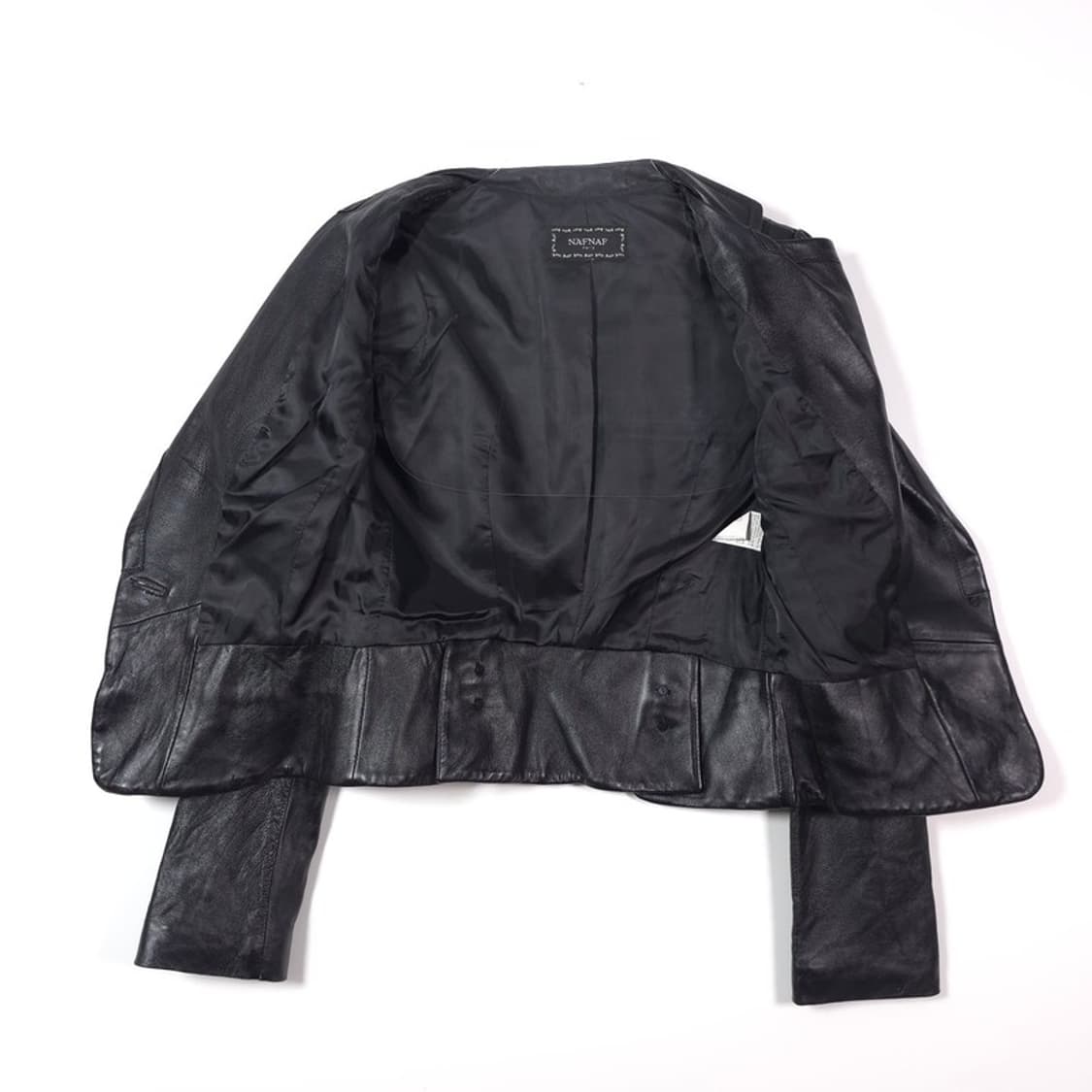 NAFNAF Paris 리얼 양가죽 셔링 슬림 레더 자켓 85 상품이미지5