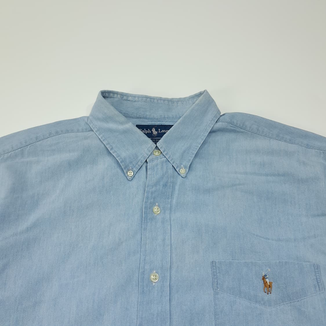 CL835 XL 폴로 90s 코튼 멀티포니 빅셔츠 샴브레이 셔츠 남방 상품이미지2