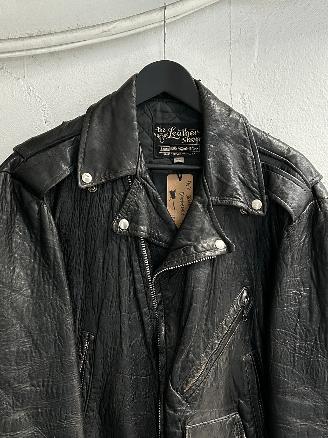 70's Sears 빈티지 레더 라이더 자켓 모터사이클 바이커 자켓 상품이미지5