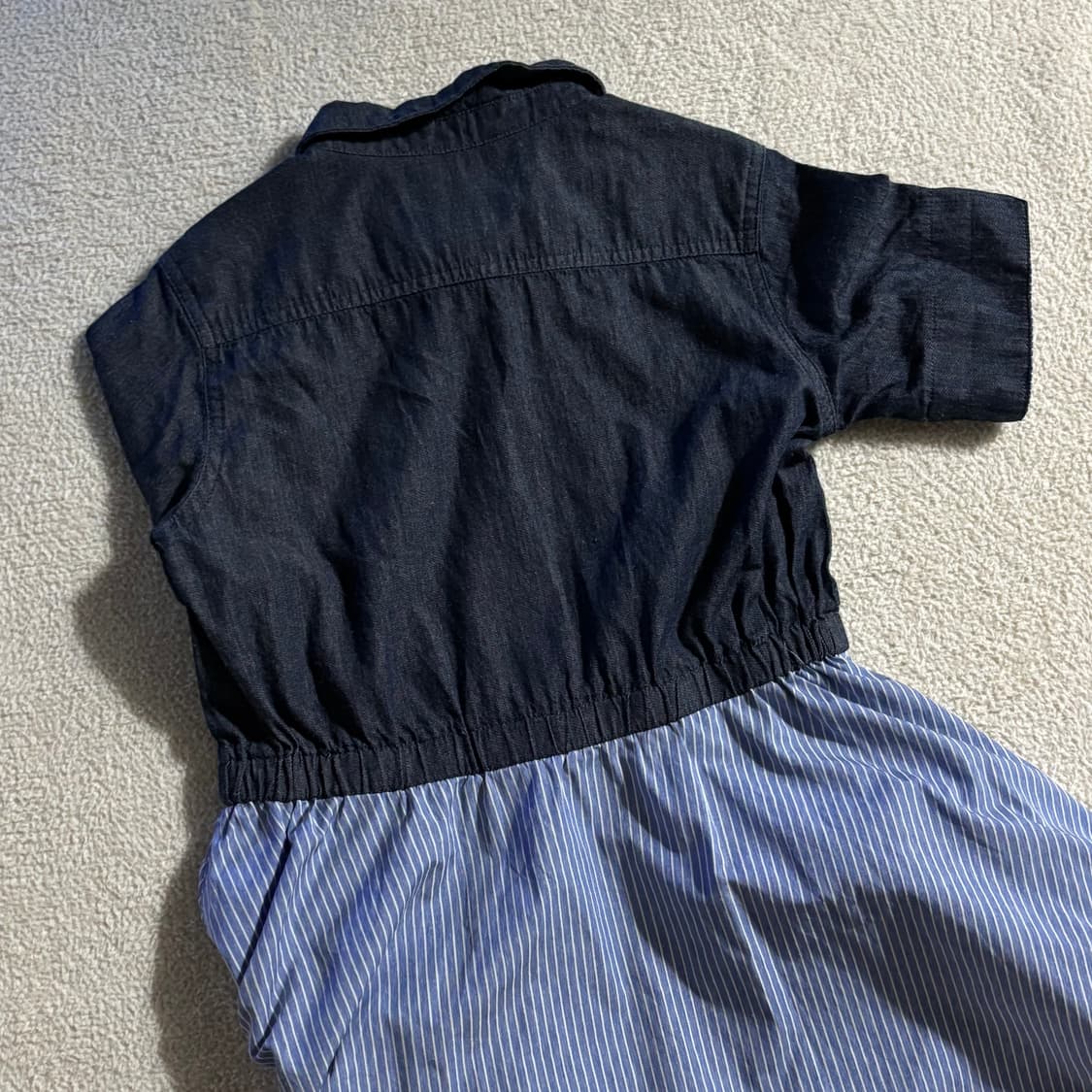 일본빈티지 청 스트라이프 원피스 상품이미지3