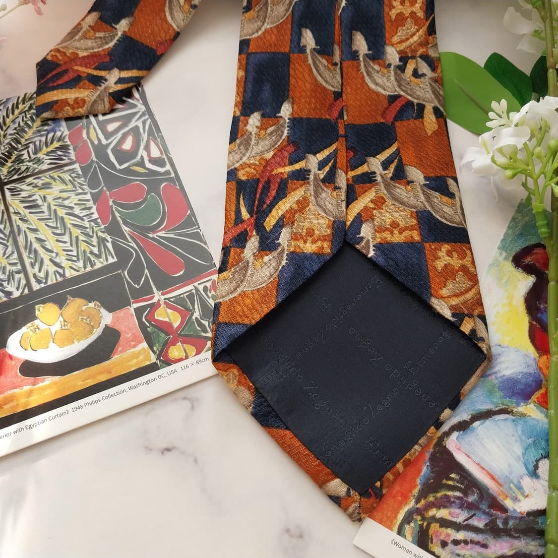 제냐 실크 네이비 아트 그래픽 넥타이 9.6cm A+등급 K1661
 상품이미지8