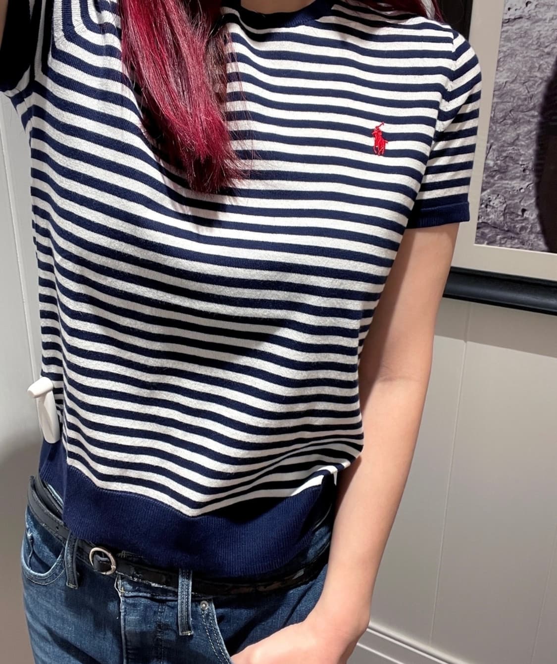 폴로 랄프로렌 포니 피마 코튼 반팔 니트 링거티 상품이미지1