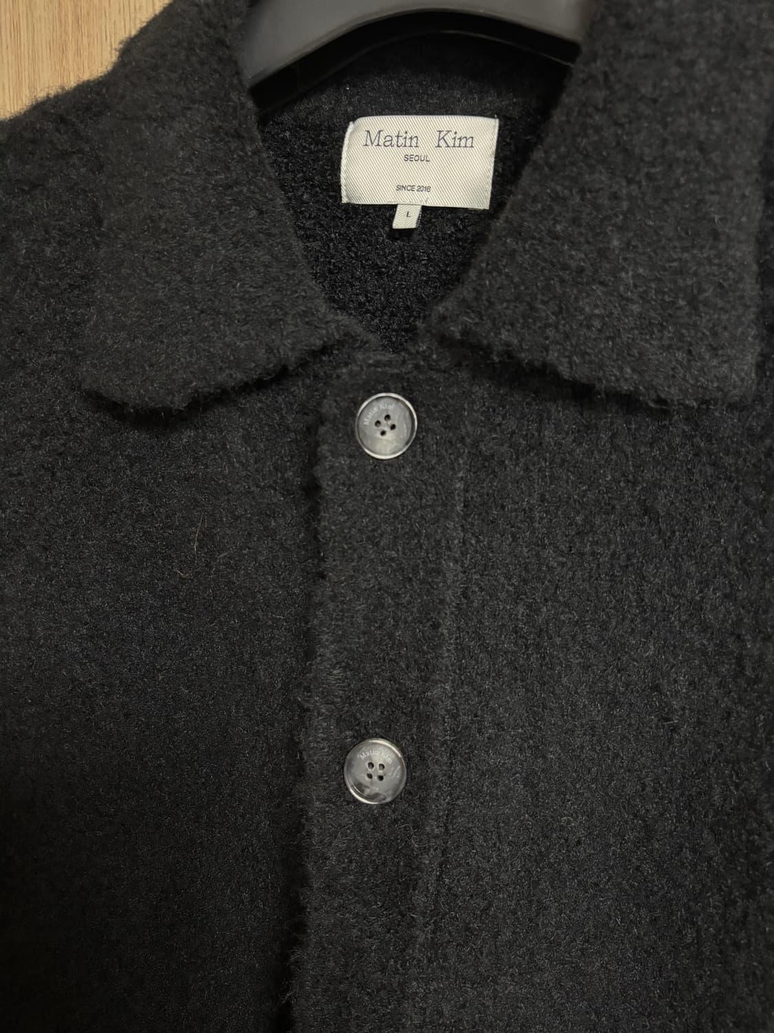 마뗑킴 다우니 칼라 니트 가디건 블랙 L 상품이미지2