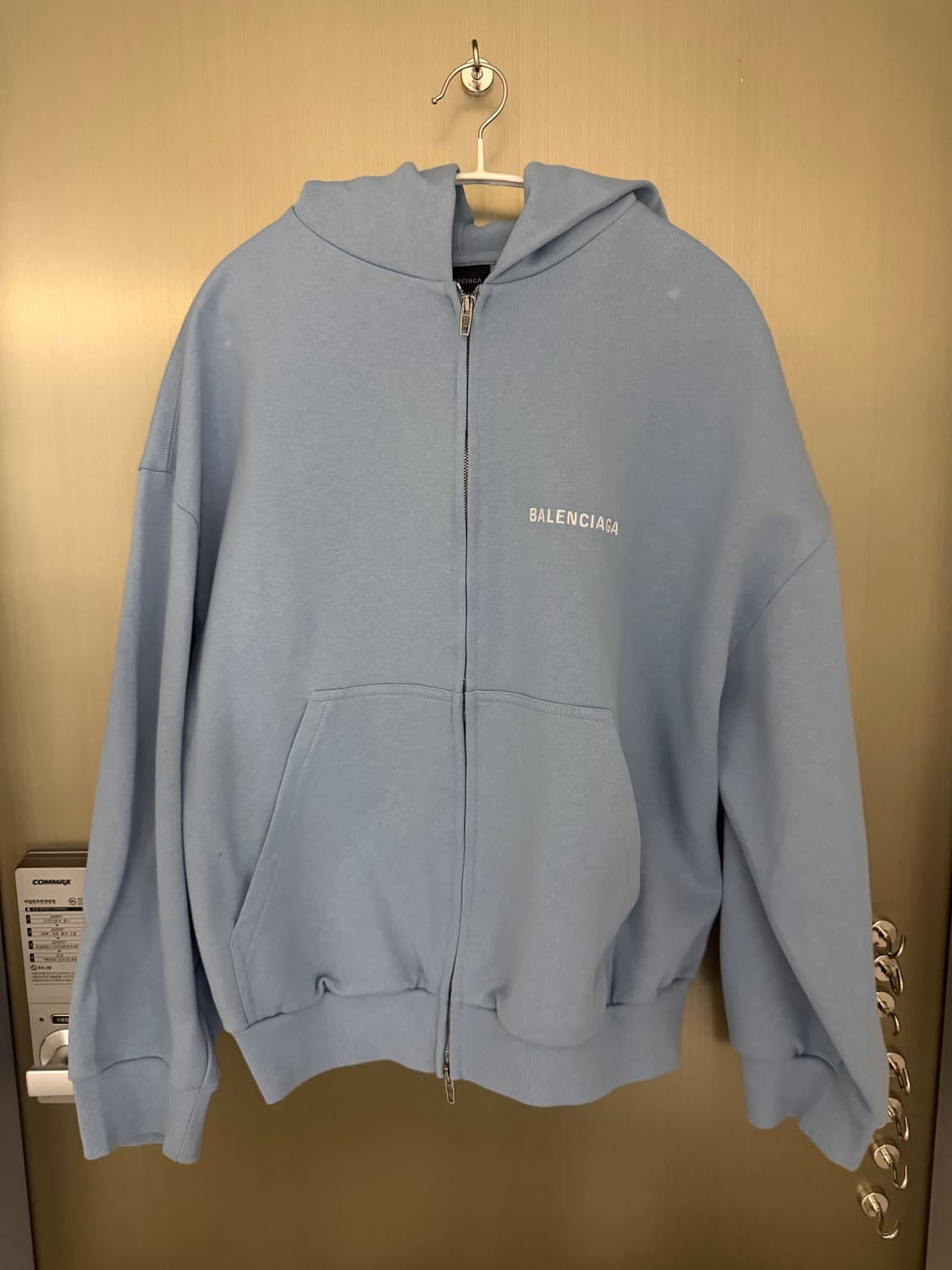 발렌시아가 블루 지퍼 후드티 상품이미지1