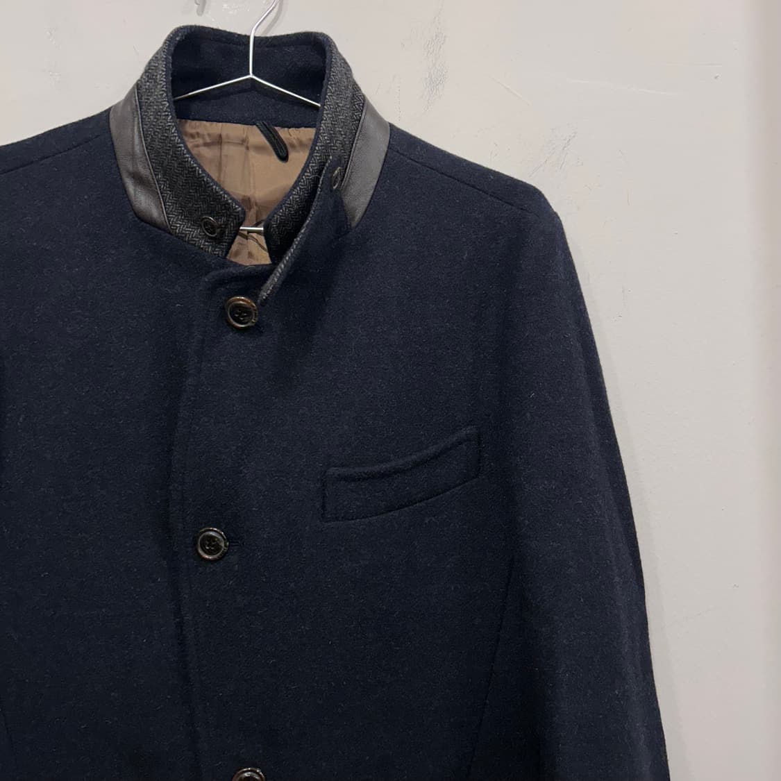 커스텀멜로우 울 모직 차이나카라 하프코트 상품이미지1