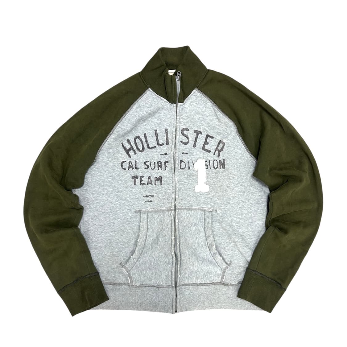 홀리스터 카키 그레이 스웻집업(XL) 상품이미지1