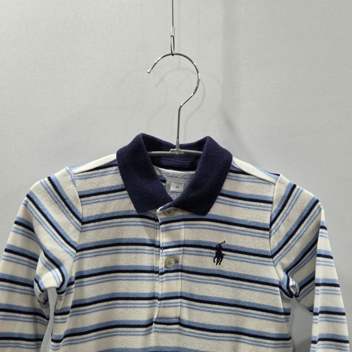 폴로랄프로렌 키즈 코튼 카라 스트라이프 바디수트 6M 상품이미지2